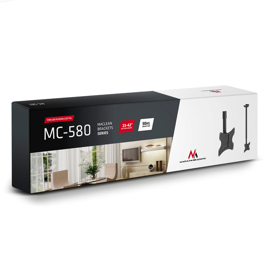 Verstelbare TV-beugel plafondbeugel 23-42" maximale belasting 50kg VESA 200x200 Maclean MC-580
