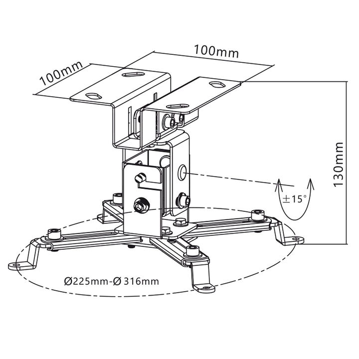 Universele plafondbeugel voor projector 20 kg Maclean MC-582