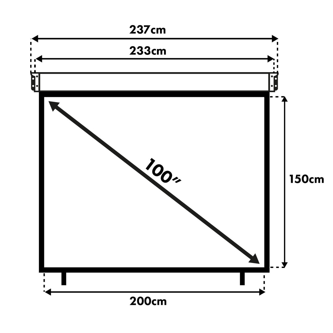 Op afstand bedienbaar elektrisch projectiescherm 100" 4:3 200x150 Maclean MC-592