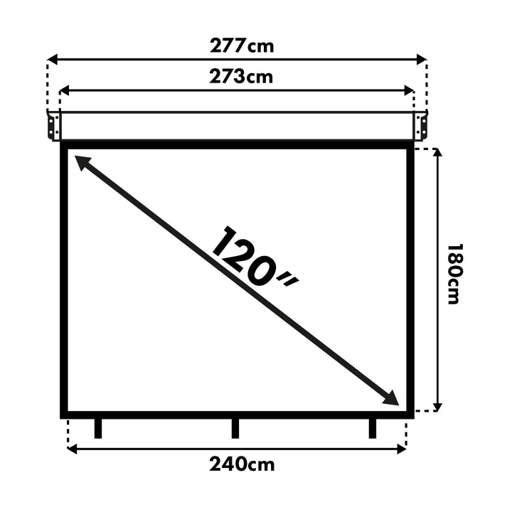 Écran de projection Maclean, électrique, pour mur ou plafond, 120 pouces, 240 x 180 cm, format 4:3, MC-593