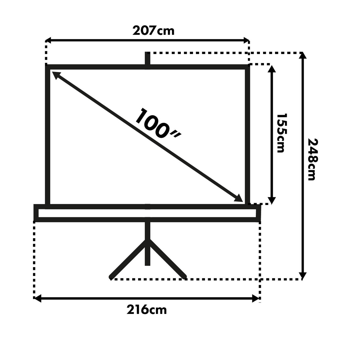 Projectiescherm op standaard 100" 4:3 200x150 Maclean MC-595