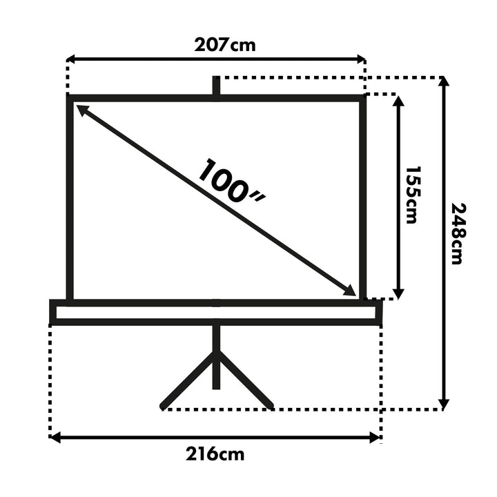 Projectiescherm op standaard 100" 4:3 200x150 Maclean MC-595