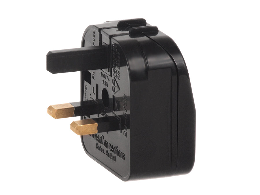 Prise adaptateur EU pour prise UK noir Maclean MCE71