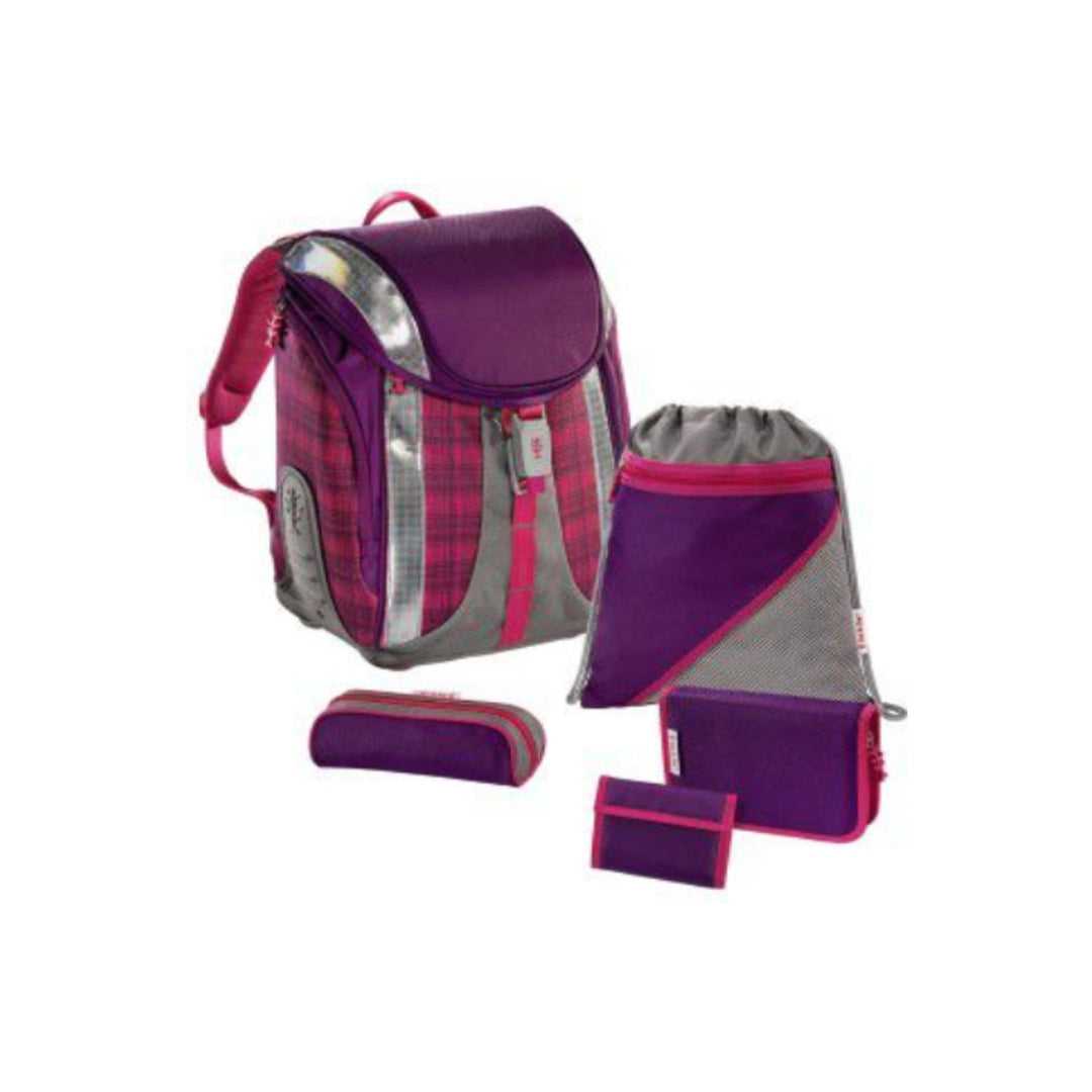 Set scolaire Cartable Trousse Sac 5pcs Hama Dahlia Checked