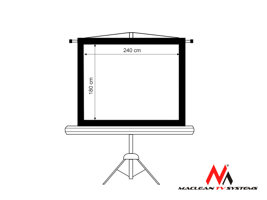 Ecran de projection sur pied 120" 4:3 240x180 Maclean MC-608