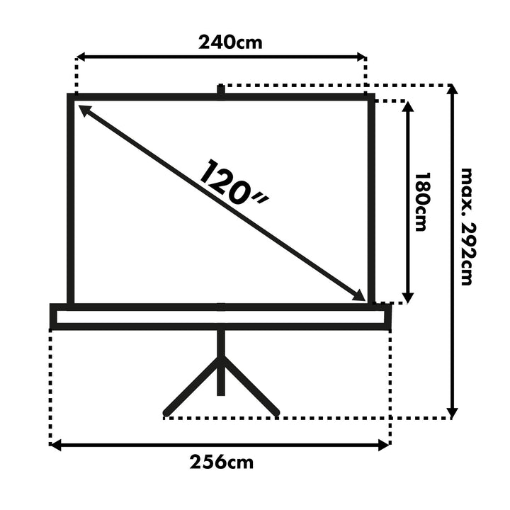 Projectiescherm op standaard 120" 4:3 240x180 Maclean MC-608