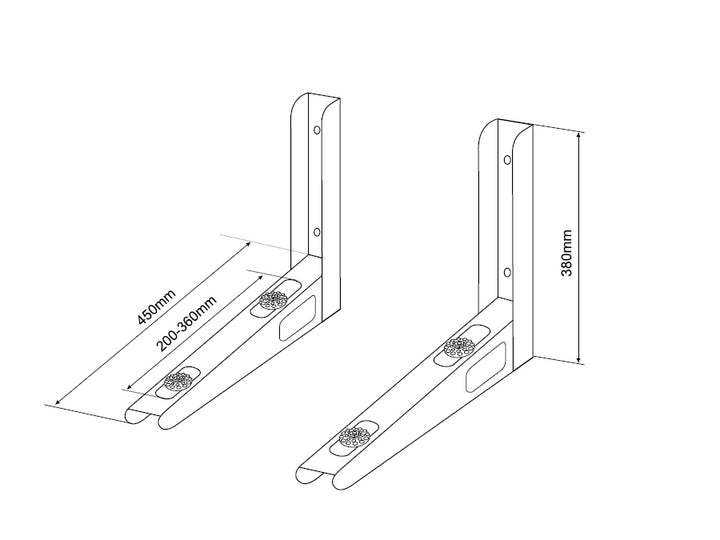 Ondersteuning voor wandmontage van airconditioner, maximale belasting 100 kg Maclean-beugels MC-621