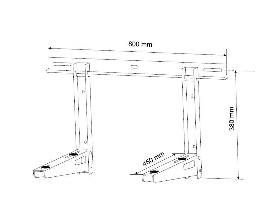 Support mural pour climatiseur en acier galvanisé chargement max 100 kg Maclean MC-622