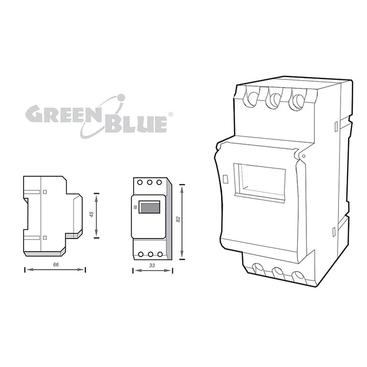 Digitale tijdschakelaarprogrammeur voor DIN-rail GreenBlue GB104