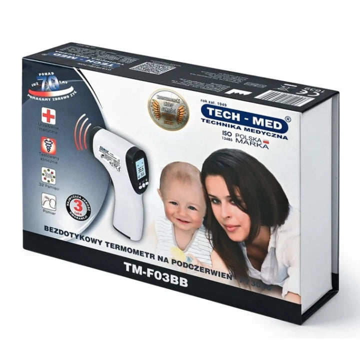 Thermomètre sans contact Tech-Med, écran LCD, mémoire pour 32 résultats, TM-F03BB