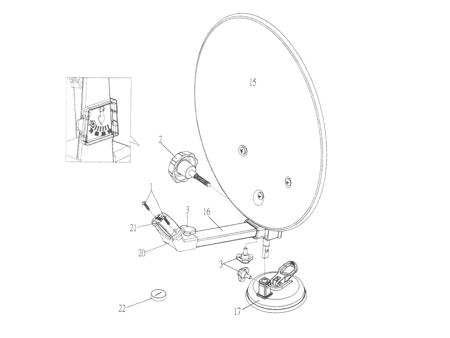 Kit satellite de camping Megasat Satellite Antenna 35 valises
