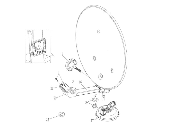 Kit satellite de camping Megasat Satellite Antenna 35 valises