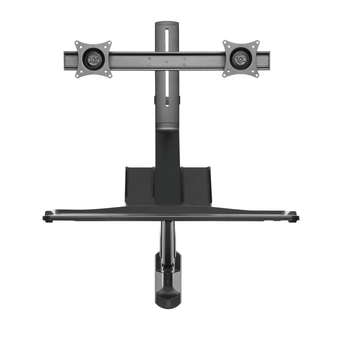 Muurbeugel voor twee monitoren en toetsenbord Maclean MC-633 gasveer, voor 17"-27" monitoren voor zittend en staand werken