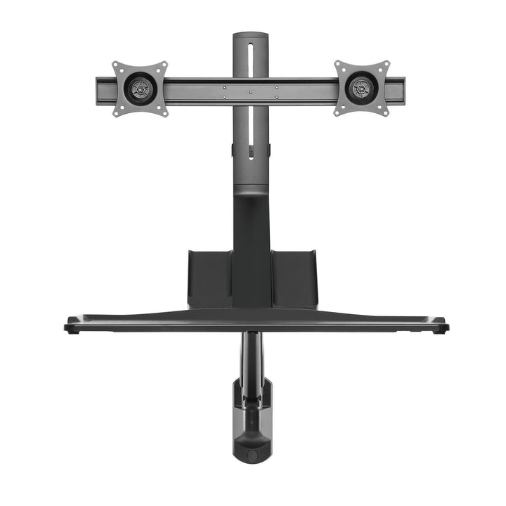 Muurbeugel voor twee monitoren en toetsenbord Maclean MC-633 gasveer, voor 17"-27" monitoren voor zittend en staand werken