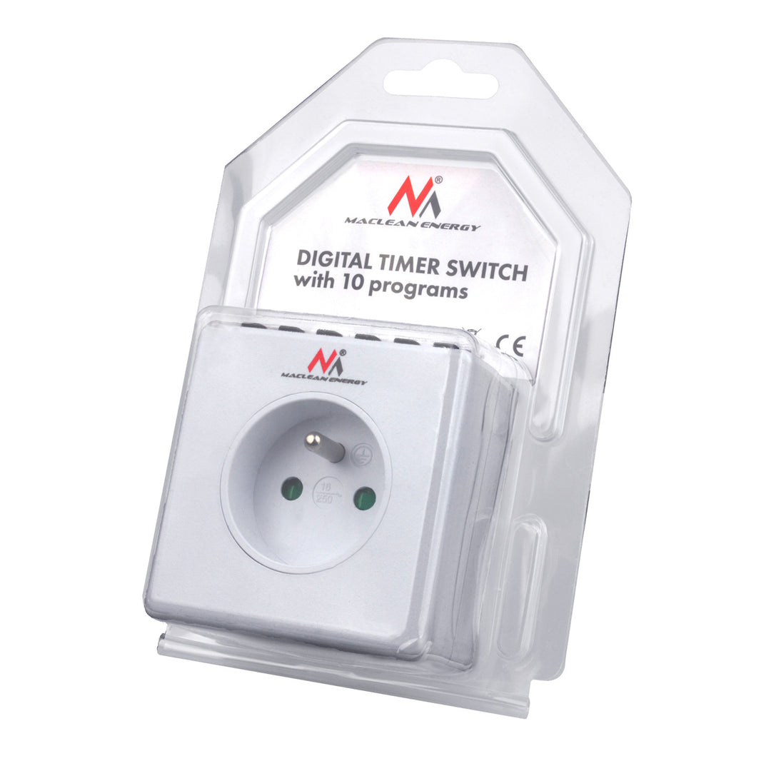 Minuterie numérique programmable 10 programmes interrupteur programmable Maclean MCE30