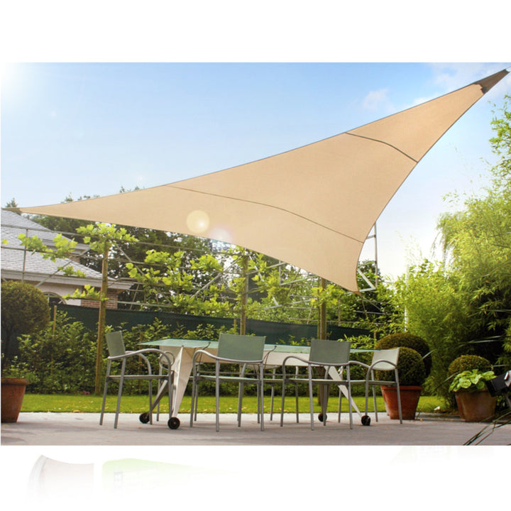 Toile solaire Voile ombrage triangle 5 m GreenBlue GB502 couleur crème