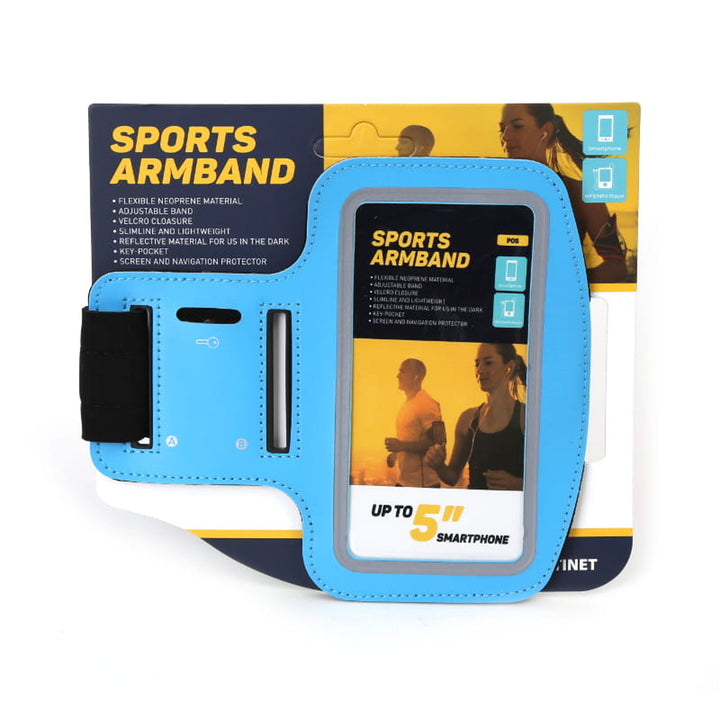 5'' Smartphonehoesje met bandje Blauw Platinet 42054