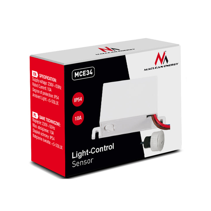 Capteur crépusculaire Maclean, avec sonde externe, max. 2300W, MCE34