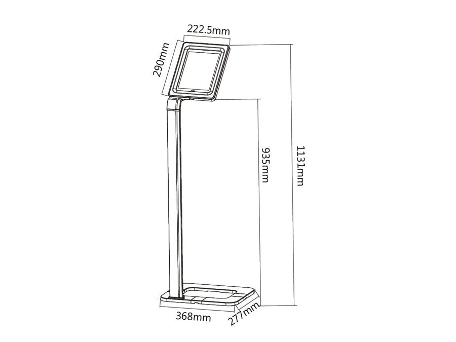 Vloersteun voor iPad tablet, Galaxy TAB, Goclever antidiefstalsysteem Maclean MC-645