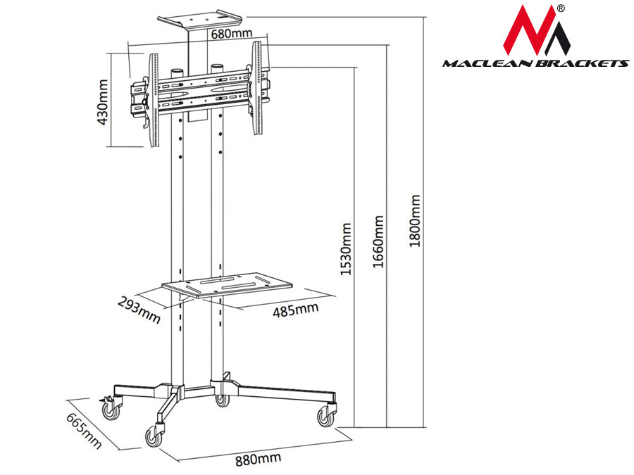 Ondersteuning voor tv-tafelstandaard 32-55" LED LCD 50 kg Maclean MC-661