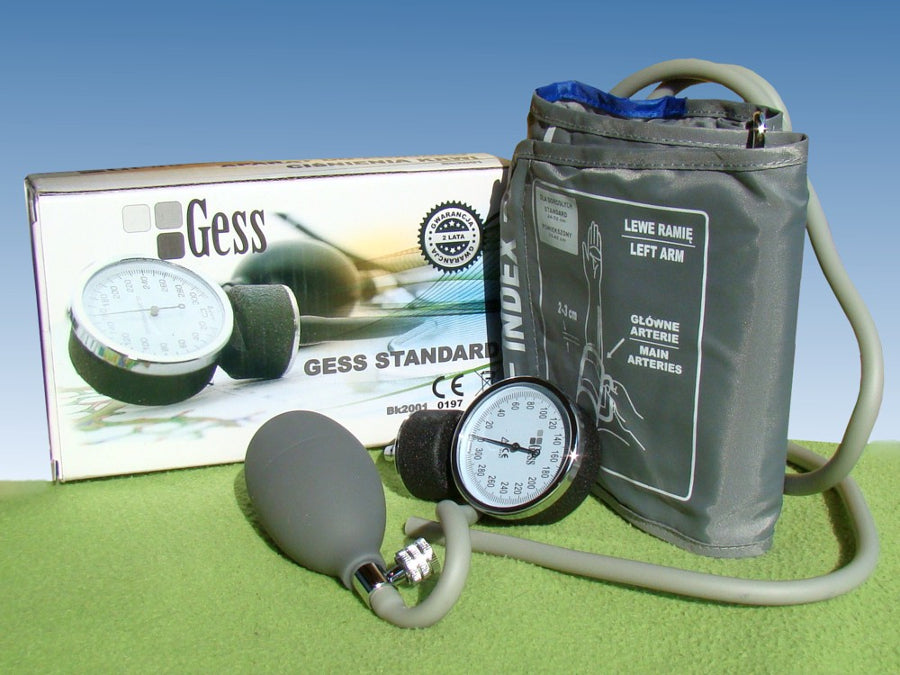 Analoge bloeddrukmeter + stethoscoop 25 tot 36 cm handformaat GESS