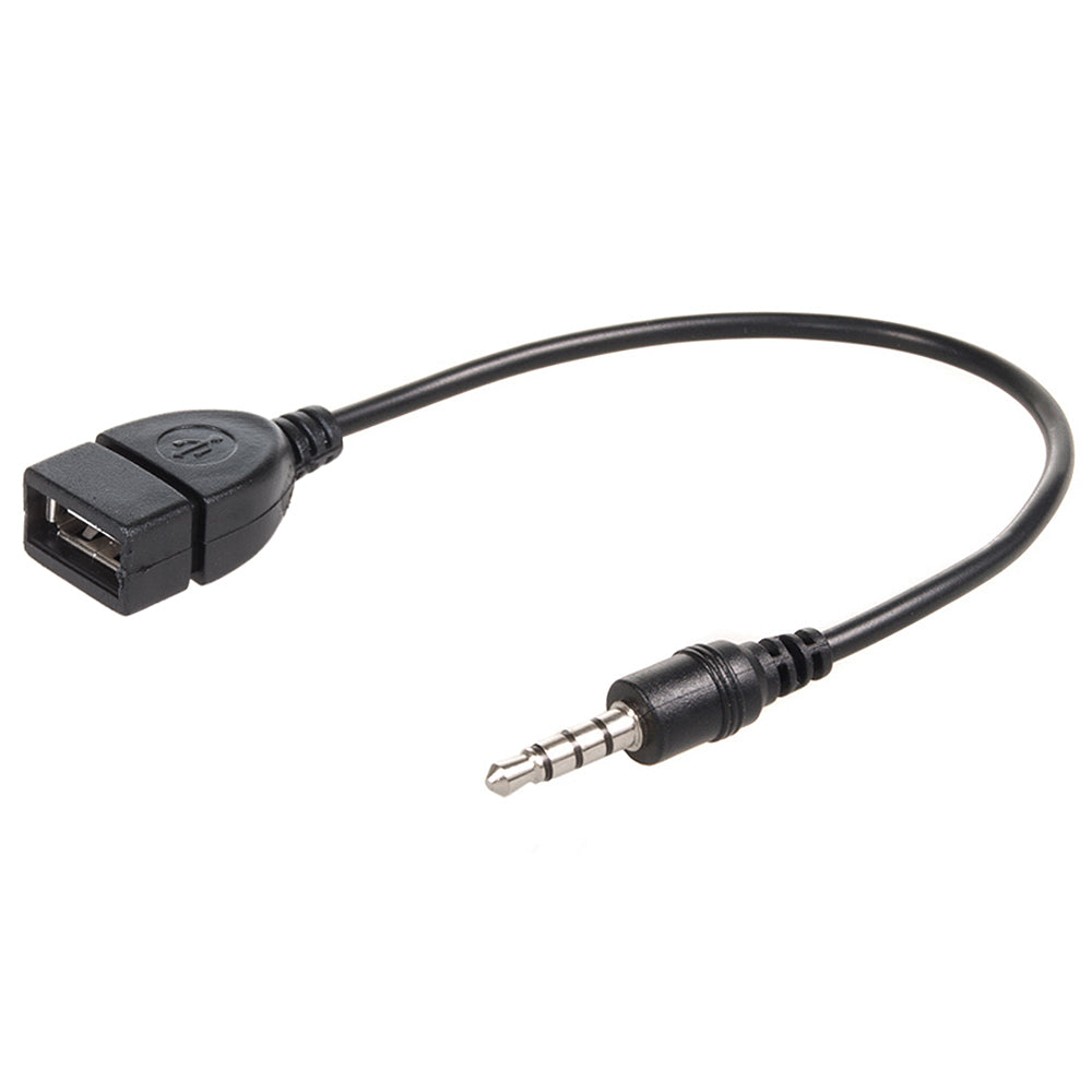 3,5 mm OTG AUX jack kabel zwart 23 cm Maclean MCTV-693