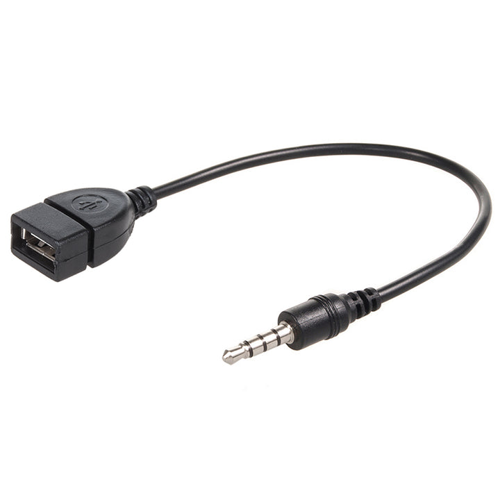 3,5 mm OTG AUX jack kabel zwart 23 cm Maclean MCTV-693