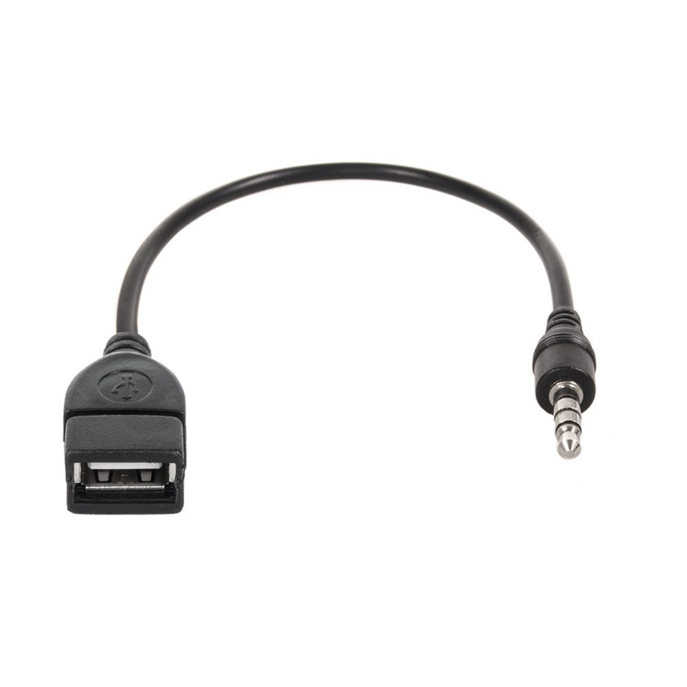 3,5 mm OTG AUX jack kabel zwart 23 cm Maclean MCTV-693