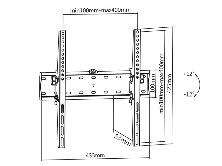 Muurbeugel voor LCD LED PLASMA TV 32-55" 40 kg Maclean MC-665