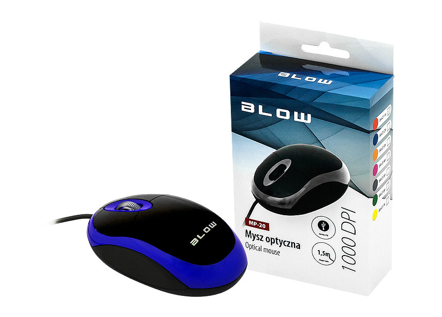 Souris optique pour ordinateur MP-20 BLOW USB bleu