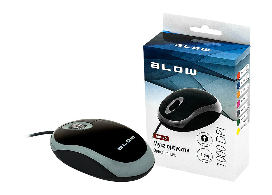 Souris optique pour ordinateur MP-20 BLOW USB gris