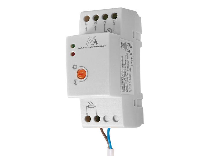 DIN-rail schemerschakelaar met externe sensor Maclean MCE83 220-240V/AC, 50Hz 20A