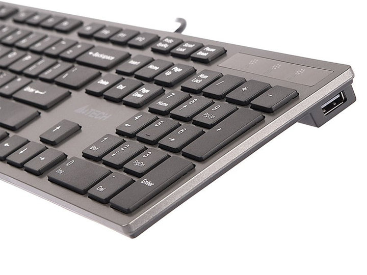 A4-Tech Ultraslank bedraad KV-300H slank USB-hubtoetsenbord