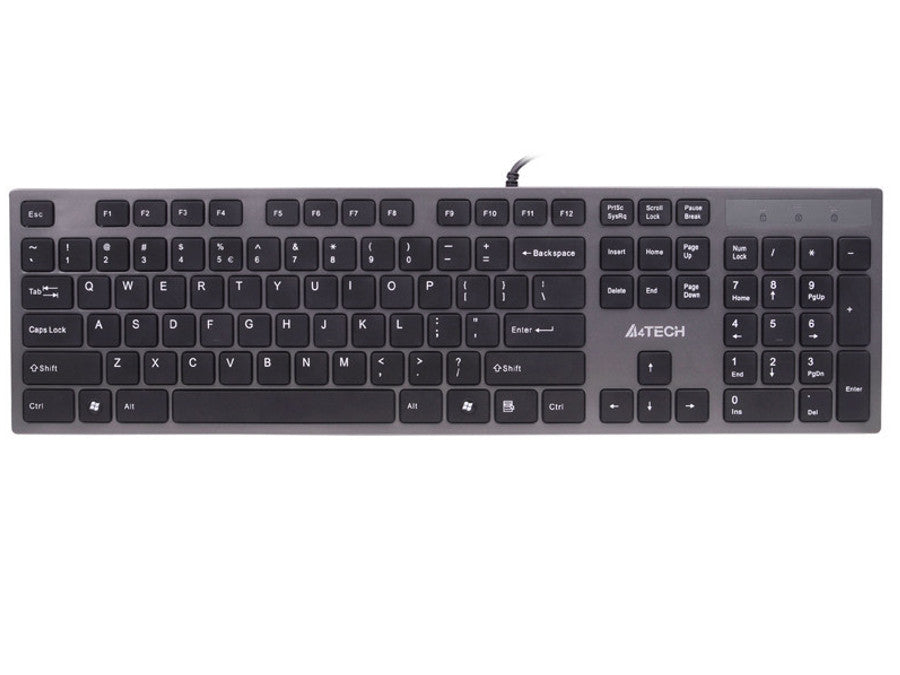A4-Tech Ultraslank bedraad KV-300H slank USB-hubtoetsenbord