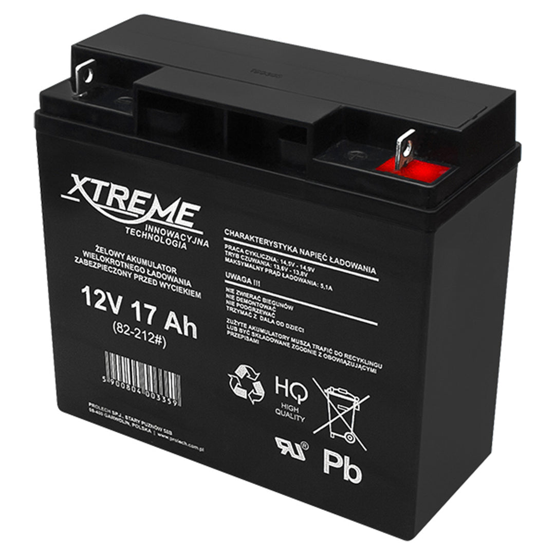 12V 17Ah Xtreme oplaadbare gelbatterij Onderhoudsvrij, geen lekkage