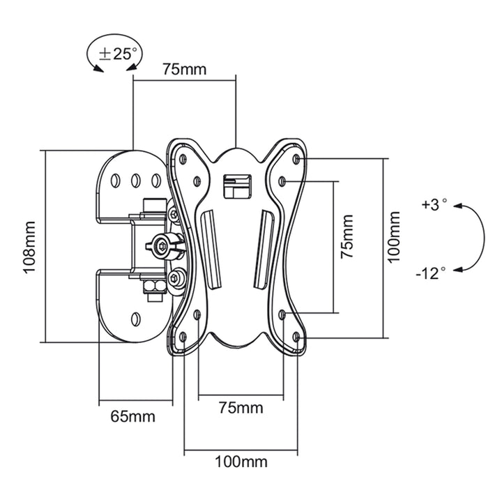 Support pour TV ou moniteur 13-27 " Maclean MC-670 20kg max vesa 100x100
