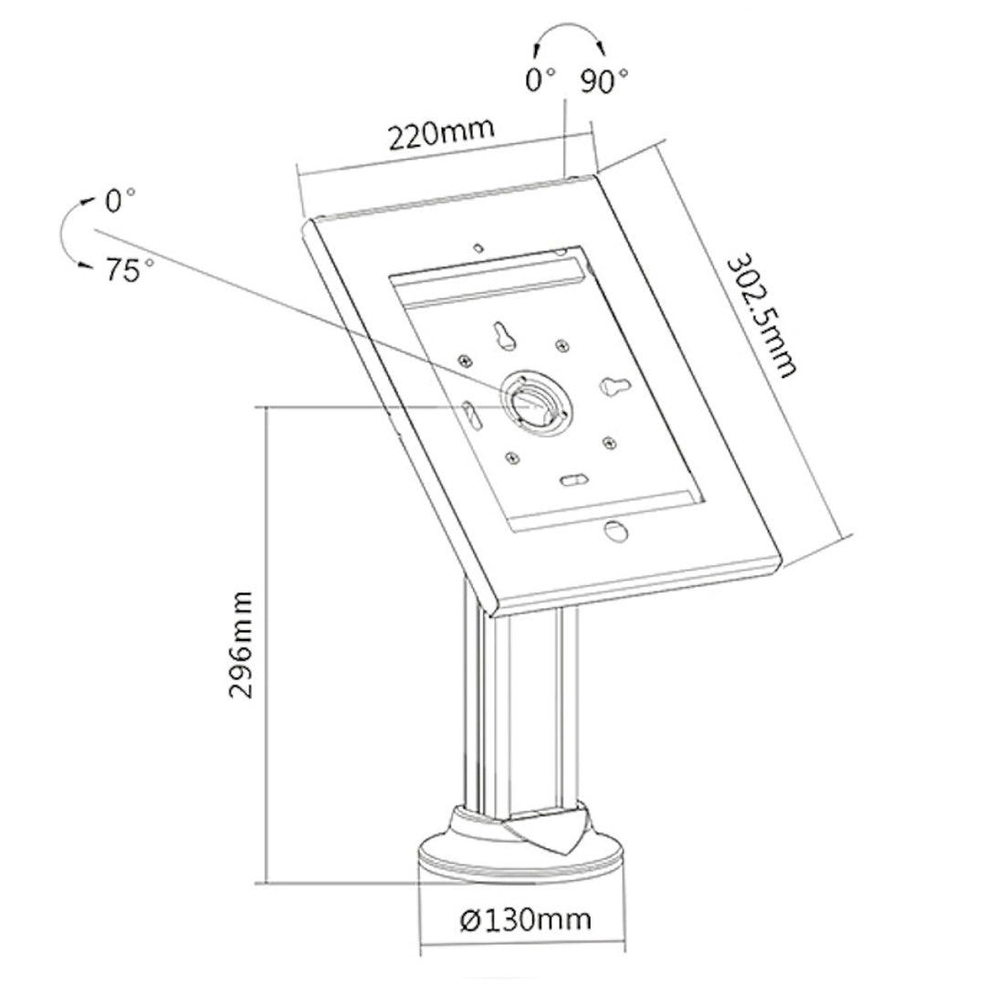 Tafelstandaard met slot voor Maclean MC-677 tablet