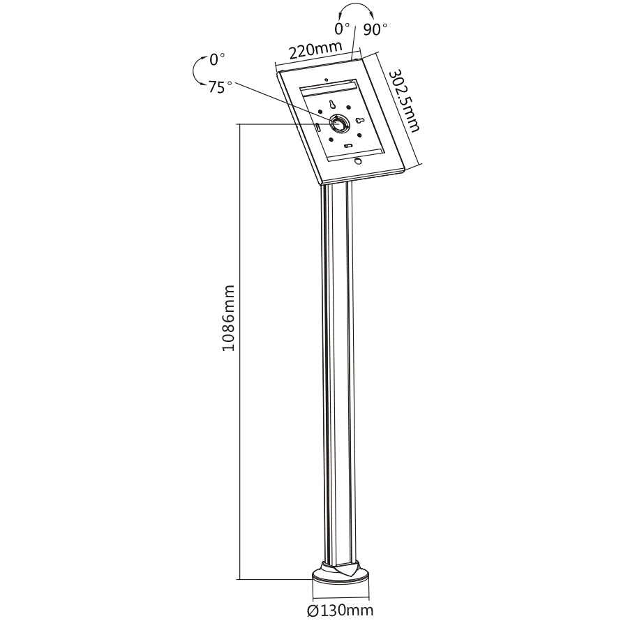 Support tablette trépied pour iPad 2/3/4/Air/Air2  Maclean MC-678