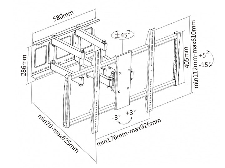 TV-steun 60 -100" max 80 kg zwart Maclean MC-679