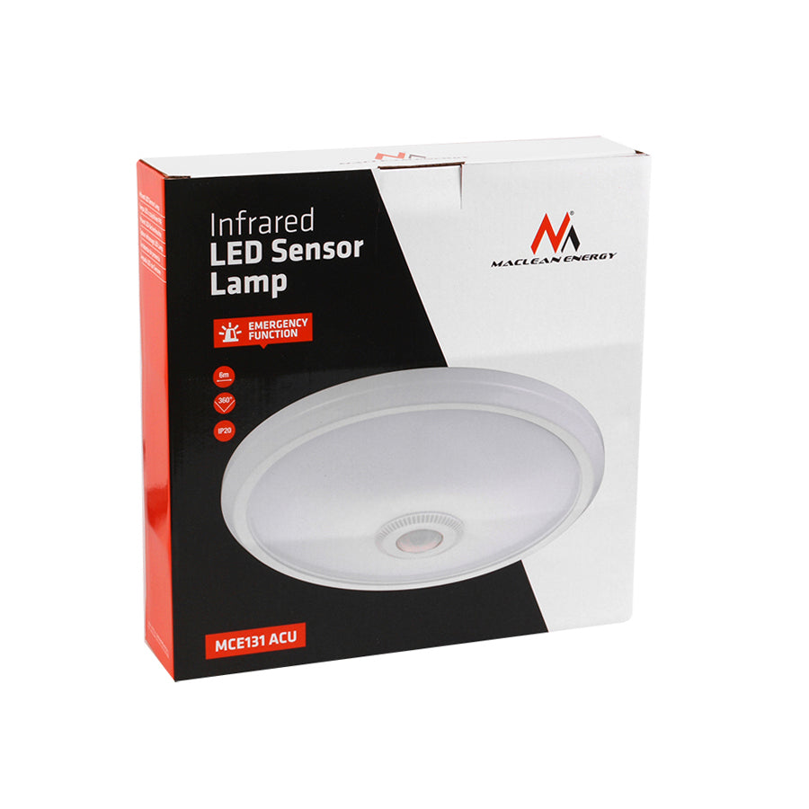 Plafonnier LED 12W avec détecteur de mouvement pir Maclean Energy MCE131