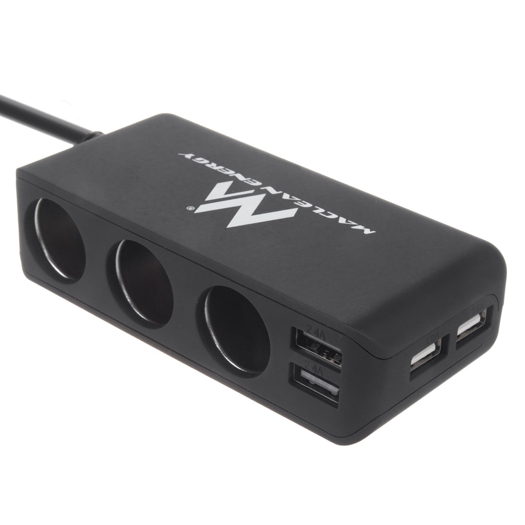 Prise allume-cigare multi 3 voies 2 sorties USB Maclean MCE117