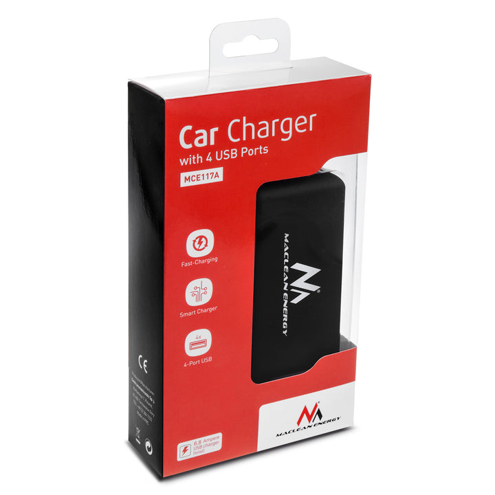Prise allume-cigare multi 3 voies 2 sorties USB Maclean MCE117
