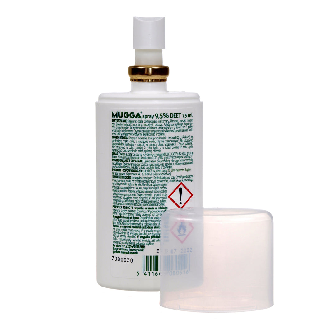 Produit anti-insectes Spray 9,5 % 75 ml Mugga protection 6-8 heures