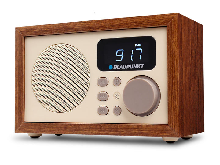 Radio en bois radio-réveil FM USB 2.0/SD/AUC HR5BR Blaupunkt