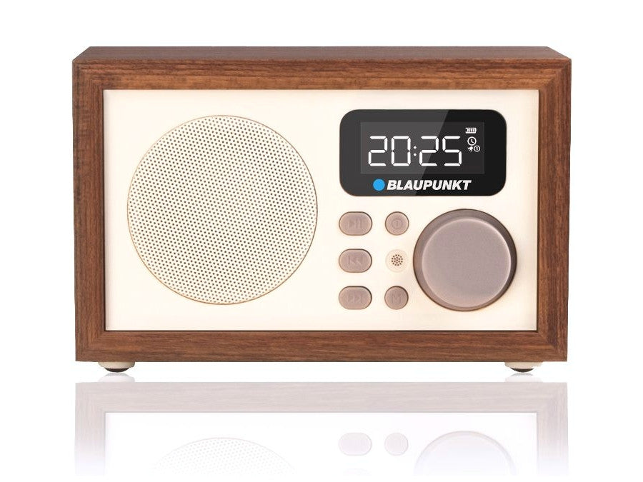 Radio en bois radio-réveil FM USB 2.0/SD/AUC HR5BR Blaupunkt