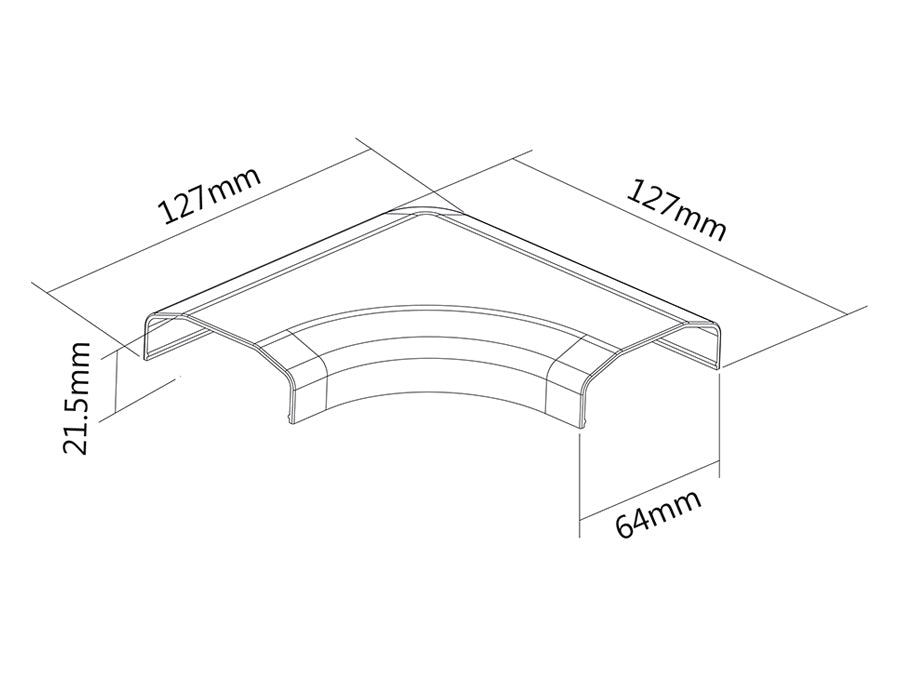 Kabelorganizer hoekverbinder 127 x 127 x 2 m Maclean MC-697 W