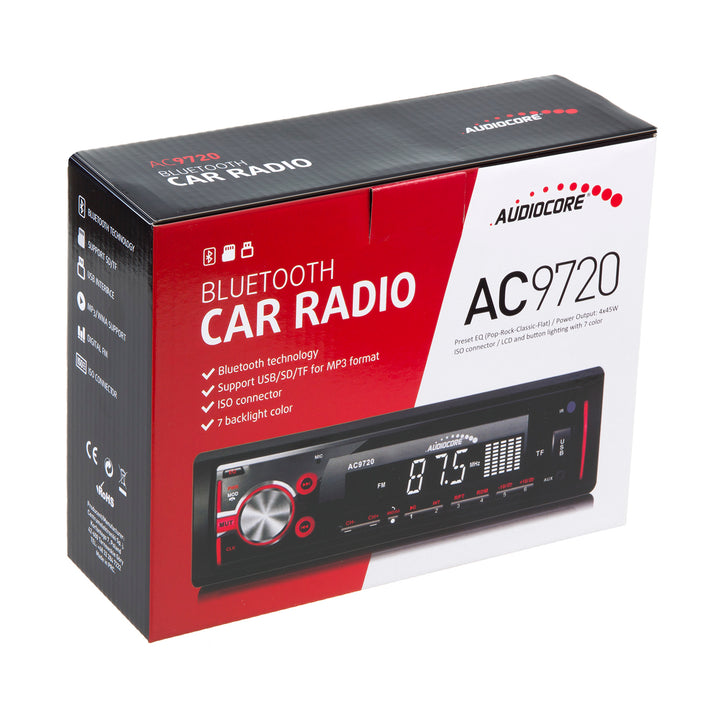 Autoradio Bluetooth avec télécommande Audiocore AC9720 MP3 / WMA / USB / RDS / SD Bluetooth ISO technologie APT-X