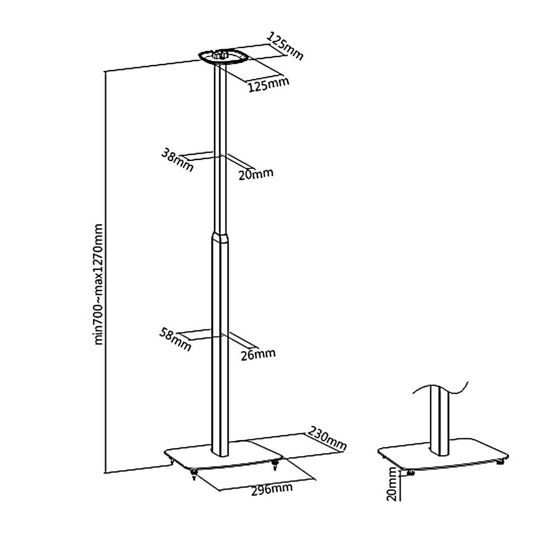 Maclean MC-896 vloerstandaard voor Sonos One/One-luidsprekers