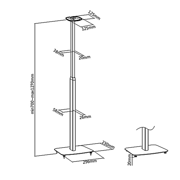 Maclean MC-896 vloerstandaard voor Sonos One/One-luidsprekers