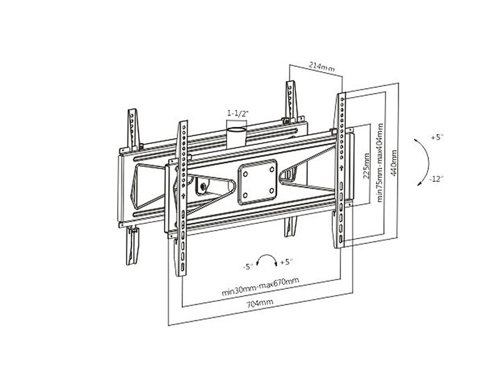 Ondersteuning voor twee 23-75" televisies VESA 600x400 Maclean MC-703